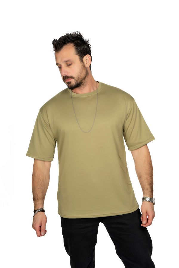 MAXI DRY Anti Extreme Sweat Oversize T Shirt Wetness Leak Proof Double Layer Military Khaki Trendyol