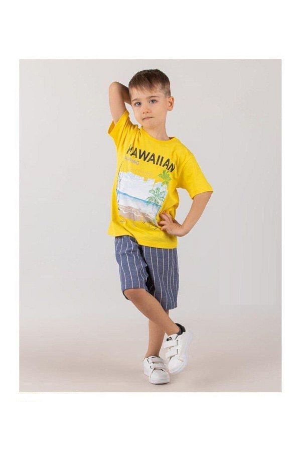 Pepo Kids Boy s Set Children s Pajamas Shorts T Shirt Pajamas Trendyol