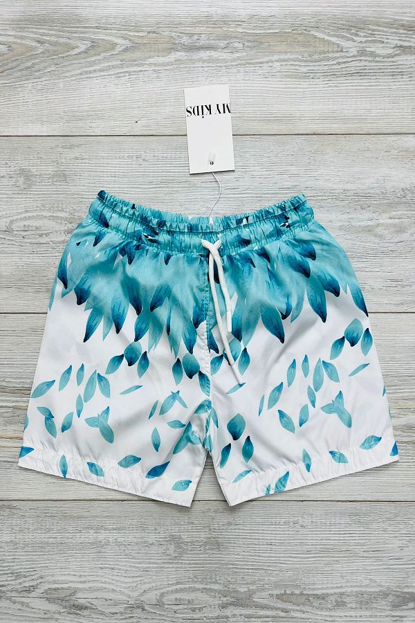 My Kids Wear Leaf Patterned Parachute Fabric Waterproof Baby Boys and Children s Swim Shorts Trendyol