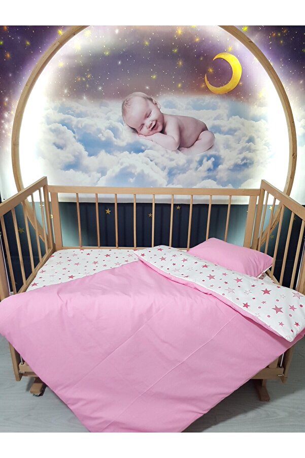 bebek_iklimi Yıldız Desenli 5 Parça Bebek Uyku Seti (Her Ölçüye Uygundur - Ayrıntılar Açıklamada)