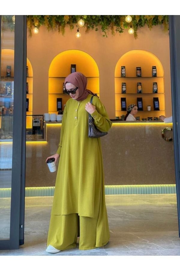 NS Moda-طقم حجاب ساي زيت أخضر موديل-509 1