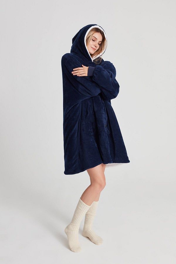 POFFY Oversize Wearable Blanket ONE SIZE SO COMFORTABLE Unisex Hoodie Plush Hooded Sweatshirt Trendyol