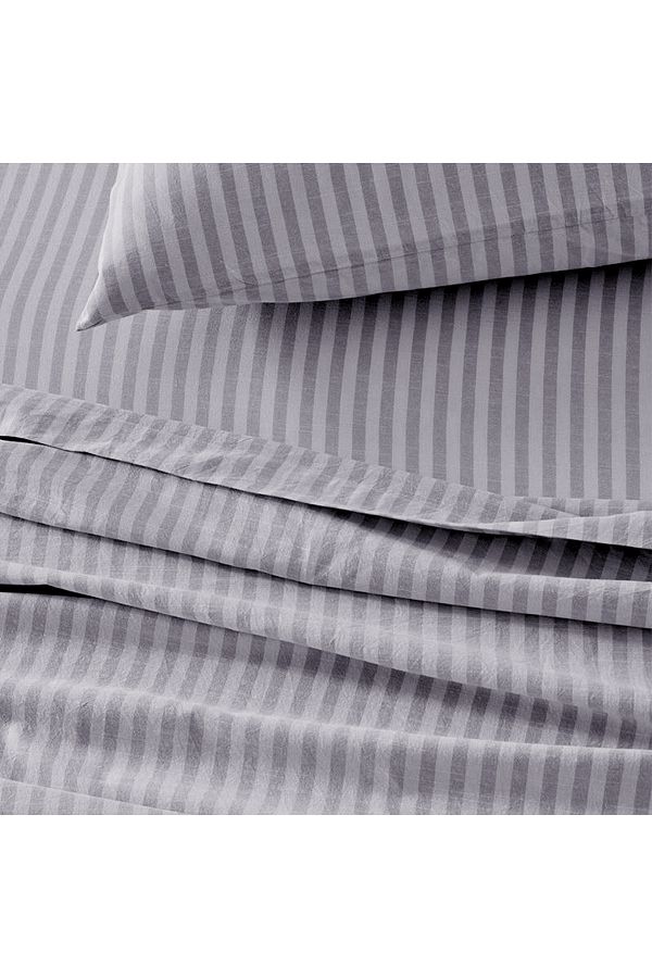 Arel Home-Striped Single Elastic Sheet Set with Ranforce 100% Cotton Pillowcase 1