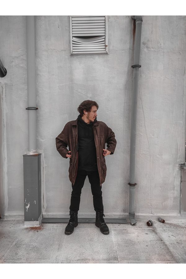 leather jac Angelo Litrico Italian Real Leather Coat Trendyol