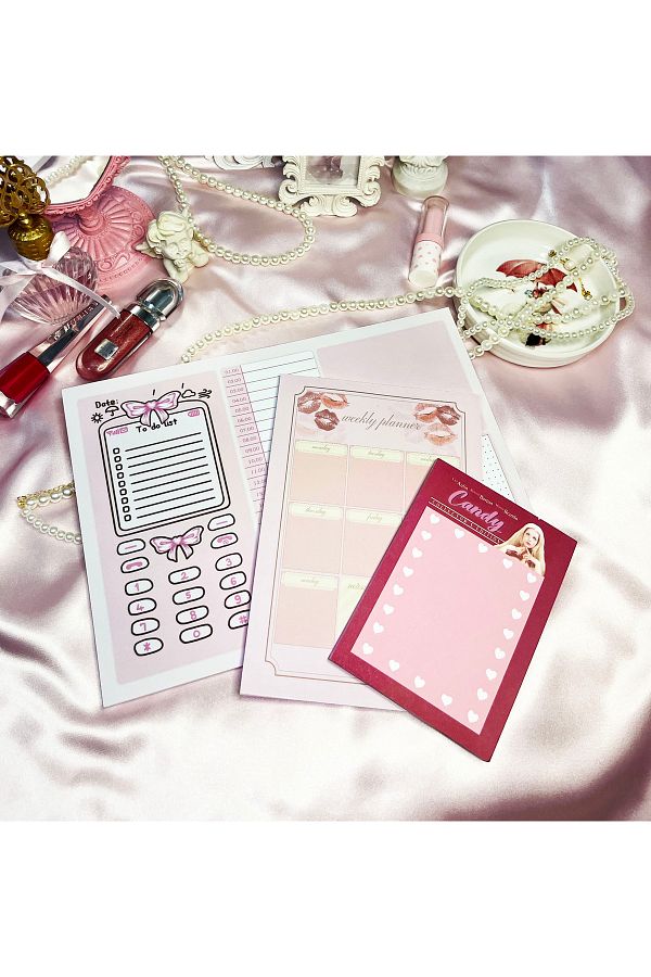 merccuri crafts-a4-a5-a6 notepad planner notebook set with coquette glue 1