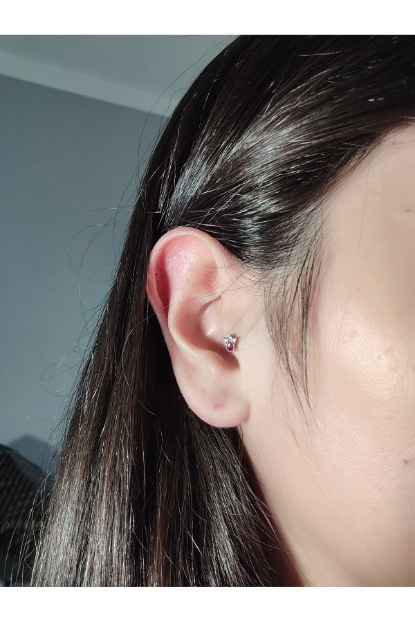 alysa jewelry Titanium Pink Mini Piercing Tragus Trendyol