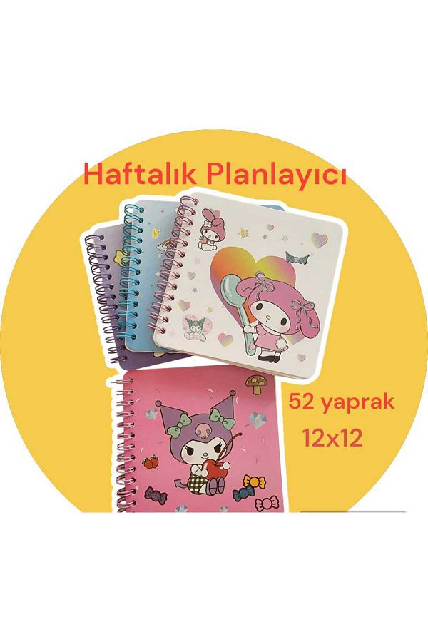 Rota Hediyelik-Cute Glittery Kawaii Weekly Planner Sanrio 1