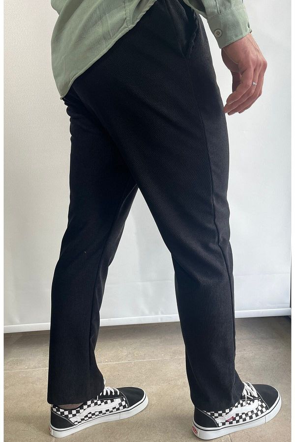 Story Men s Black Velvet Tracksuit Bottom Trendyol