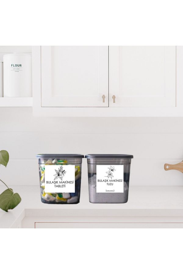 Markayolu-2 Label Dishwasher Tablets and Salt Storage Container 2 Liters 1