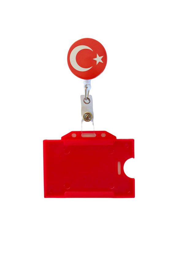 DODO BONE-Turkish Flag Metal Yoyo And Red Horizontal Card Holder, Name Card, 1