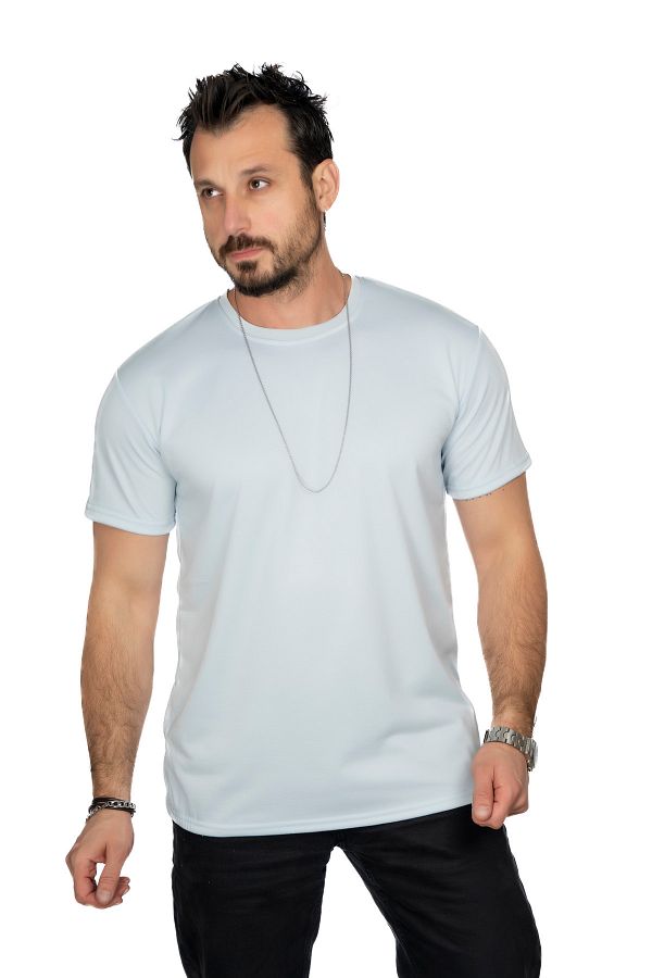 MAXI DRY Men s Anti Excessive Sweat T Shirt Wetness Leak Proof Double Layer Ice Blue Trendyol