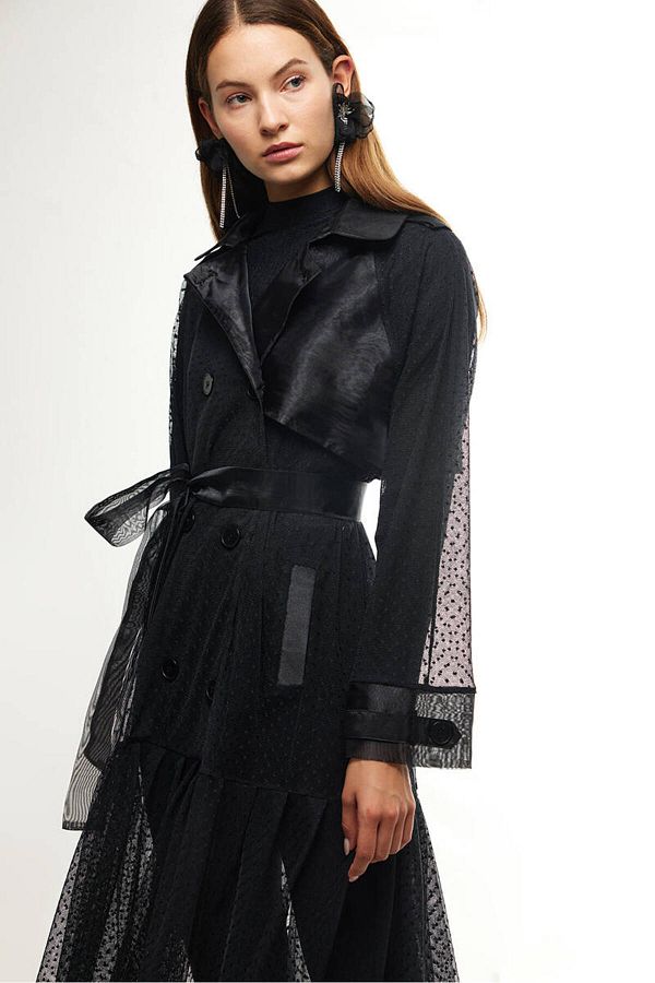 Lace trench clearance