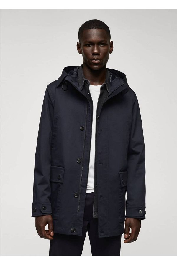 MANGO Man-Parka with pockets and hood 1