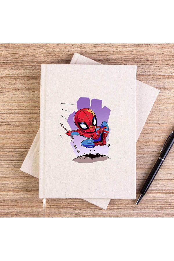Z zepplin-Spiderman Cartoon Unlined Canvas Notebook 1