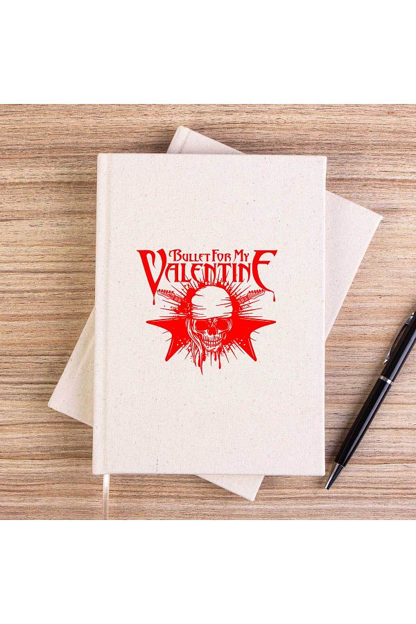 Z zepplin-Bullet for My Valentine Skull Unlined Canvas Notebook 1