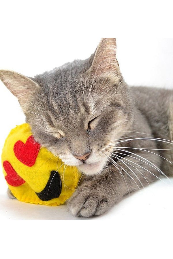 İnşirah Concept-Cat Toy with Cat Mint and Catnip Yellow Emoji Cute Game of Cats Cat Play 1