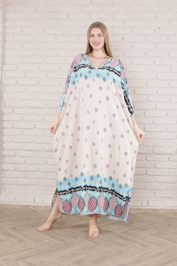 mervemoda-Rochie țesută cu tăietură Battal pentru damă 1