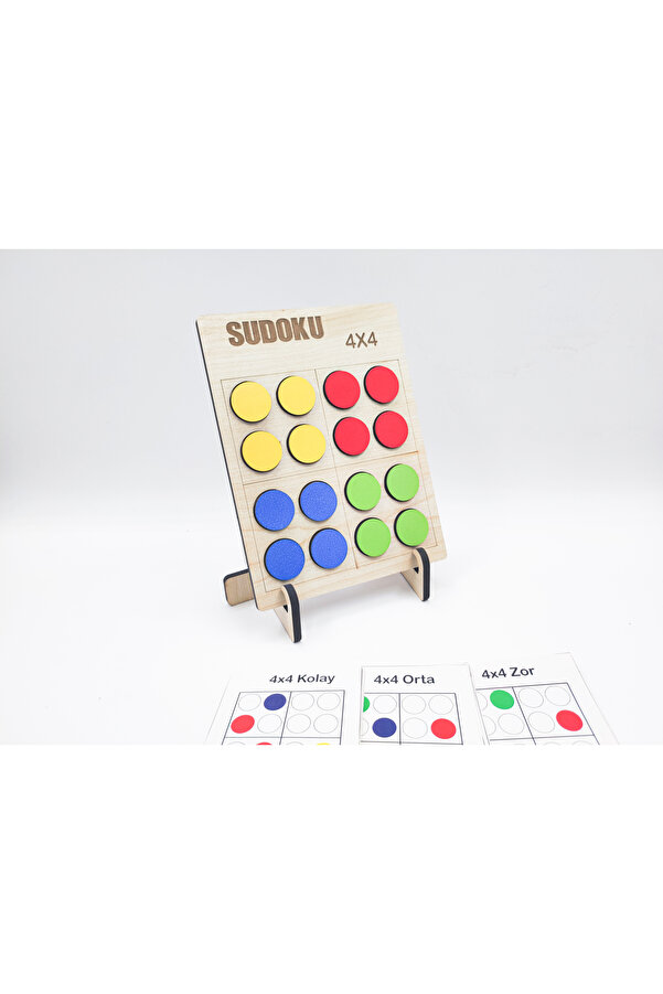 İCONS Montessori Renkli Sudoku 4x4 Kolay 20 Oyun Kartı