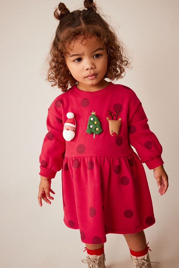 Next Baby 100 Cotton Red Christmas Dress Trendyol