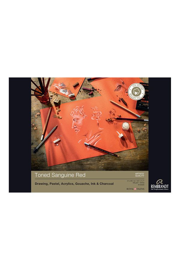 Rembrandt-Toned Sanguine Red Multi-Purpose Artistic Block 180g 50 Sheets A4 1