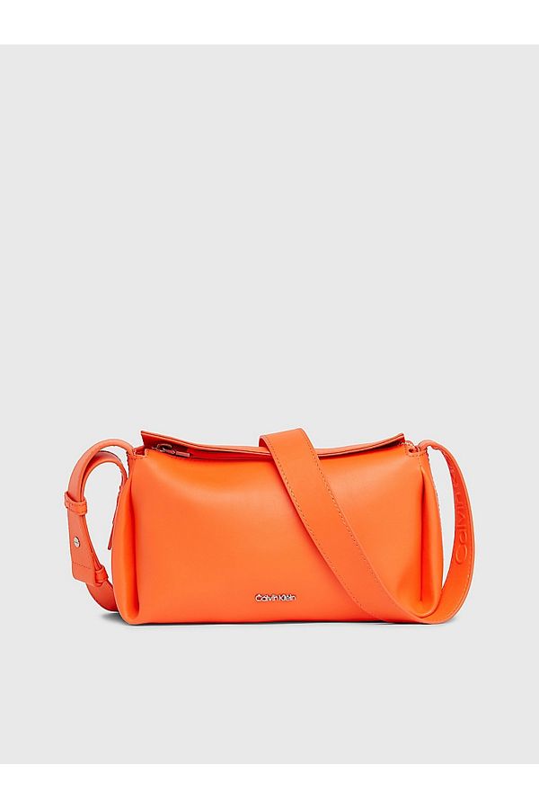 Calvin Klein Women s Leather Brand Logo Zippered Daily Use Orange Shoulder Bag K60K611346 SA3 Trendyol