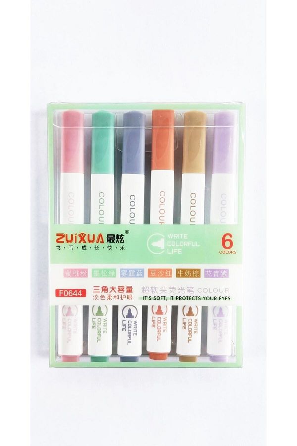 YE LDES GN Zuixua 6 Pack Pastel Color Highlighter Trendyol