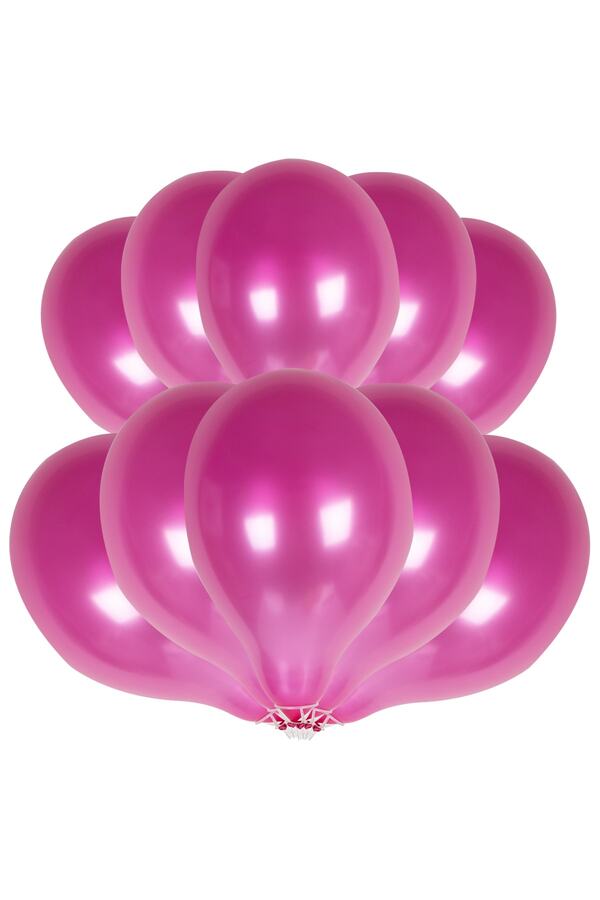Kına Atölyesi-Metallic Shiny Balloon 10 Pieces Fuchsia 1