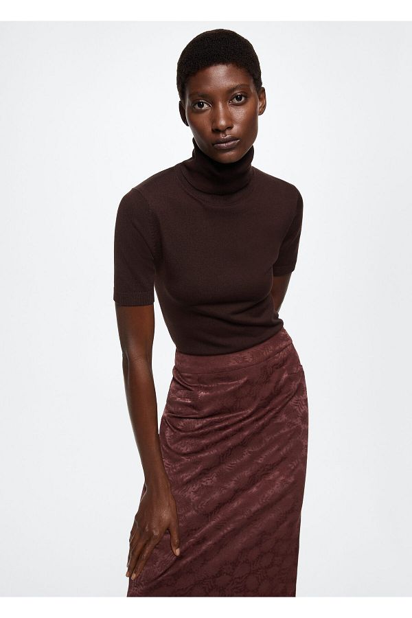Burgundy skirt mango top