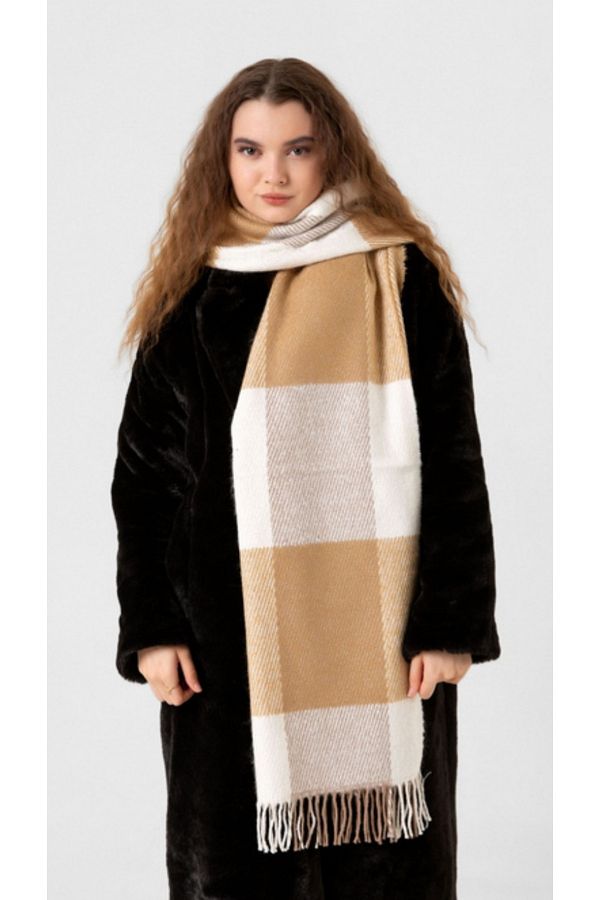 FRESCO SCARFS-Soft Textured Square Patterned Scarf Shawl Shoulder Shawl 1