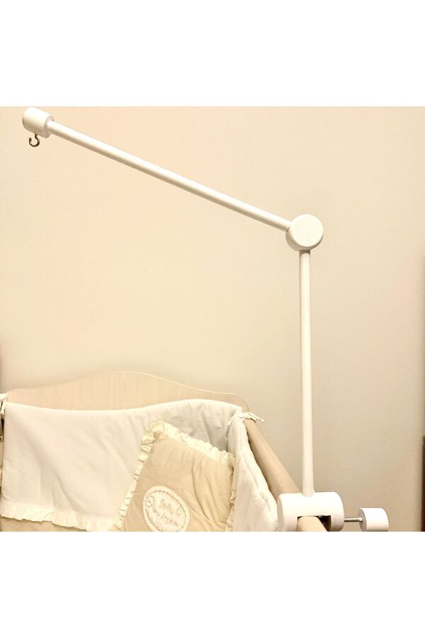 pikukid Ahşap Beşik Dönence Asma Aparatı, Beyaz Dönence Askısı ( Beyaz Renkli ), Beyaz Mobile Askısı