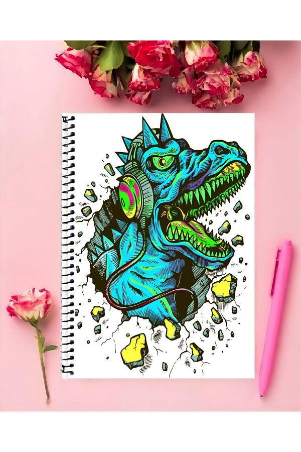 ROLLAS STORE-Trex Dinosaur A4 Size Wire Notebook 1