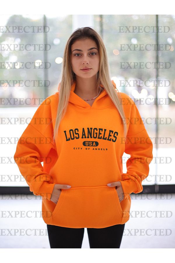 Orange los angeles hoodie on sale