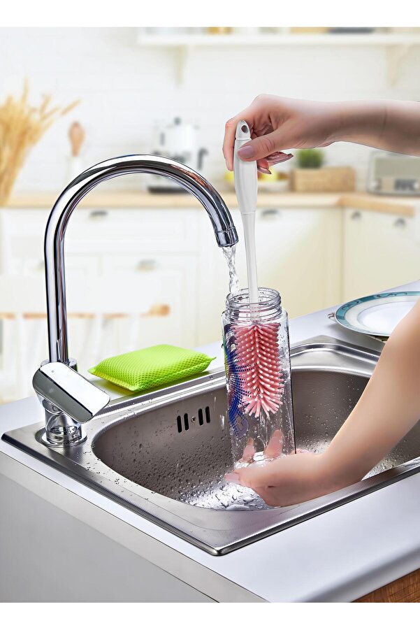 Gizdizayn Biberon Ve Şişe Temizleme Fırçası Pembe Renk