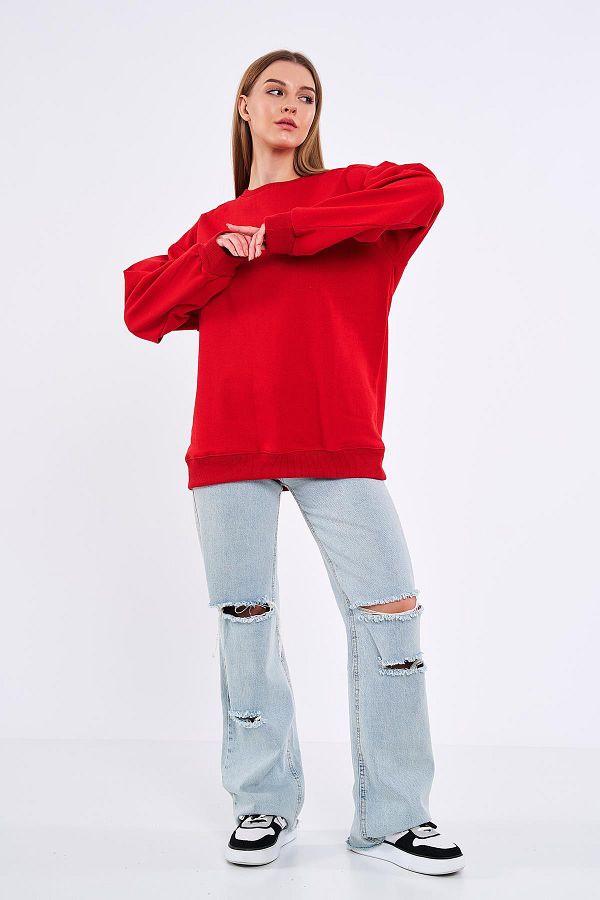 Sweat oversize rouge femme best sale