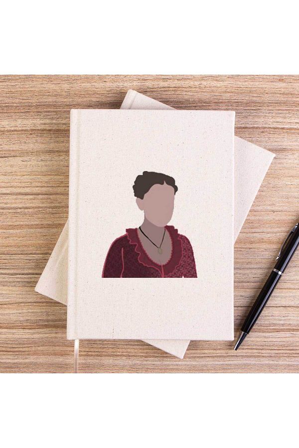 Z zepplin-Enola Holmes Silhouette Unlined Canvas Notebook 1