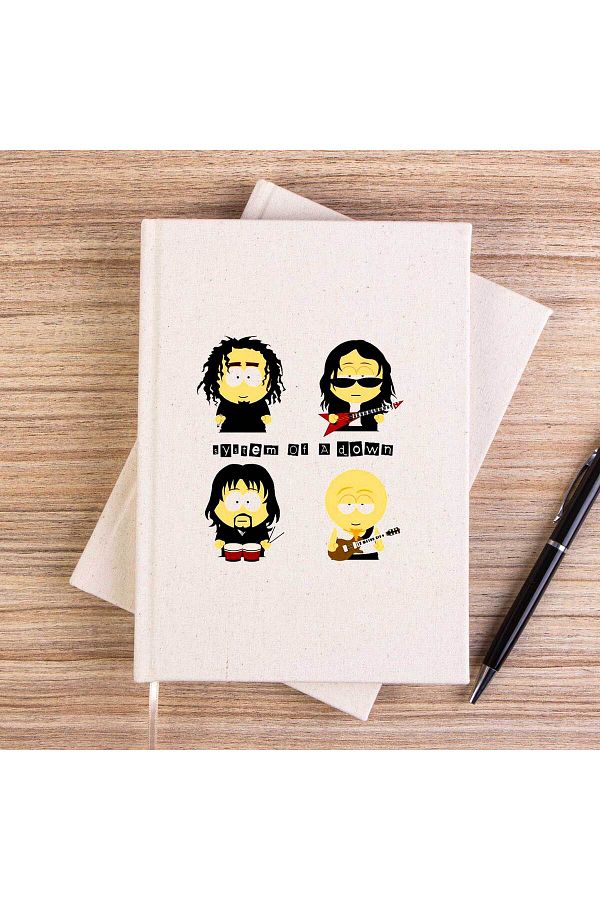 Z zepplin-System of a Down Cartoon Unlined Canvas Notebook 1