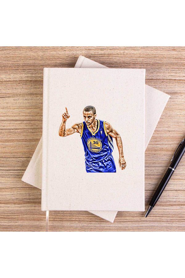 Z zepplin-Stephen Curry 30 Warriors Unlined Canvas Notebook 1