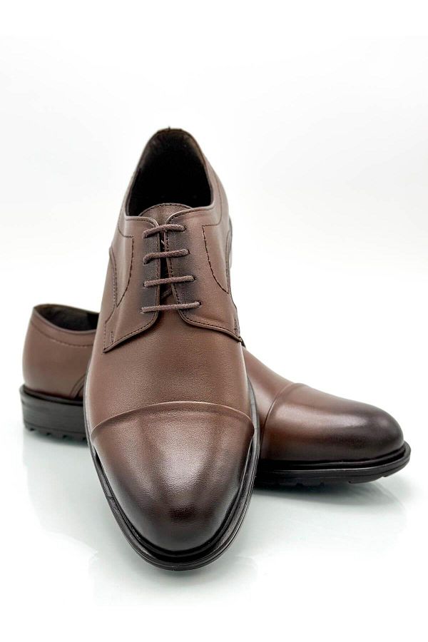 sermoda Mascaret Lace Up Winter Officer Shoes Non Slip Thermoplastic Sole Classic Shoes Brown Trendyol