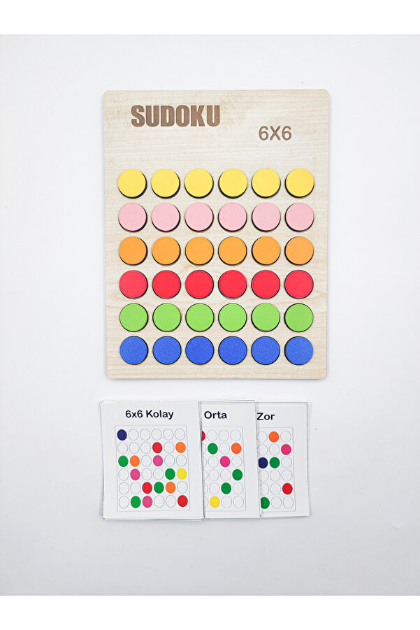 İCONS Montessori Renkli Sudoku 6x6 Orta 20 Oyun Kartı