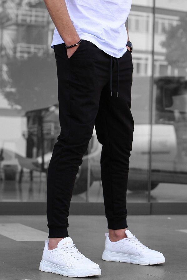 Tight Lady Men s Black Cuffed Slim Fit Sweatpant Sweatpants Trendyol