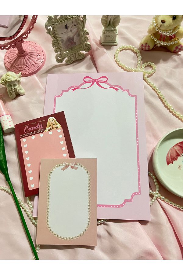 merccuri crafts-Set of 3 notepad notebook with glue a4-a6-a6 coquette 1