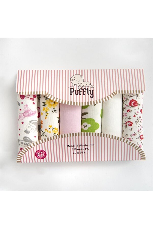 ENİA BABY Kız Bebek 6'lı Ağız Mendili 30*30 Cm