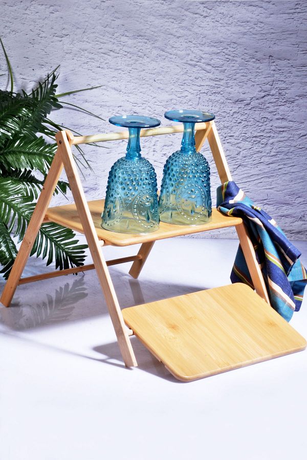 Porselen Diyarı-2-Layer Multi-Purpose Bamboo Resealable Presentation Holder - Organizer - Disassembled 2-Layer Bamboo Catering Rack 1