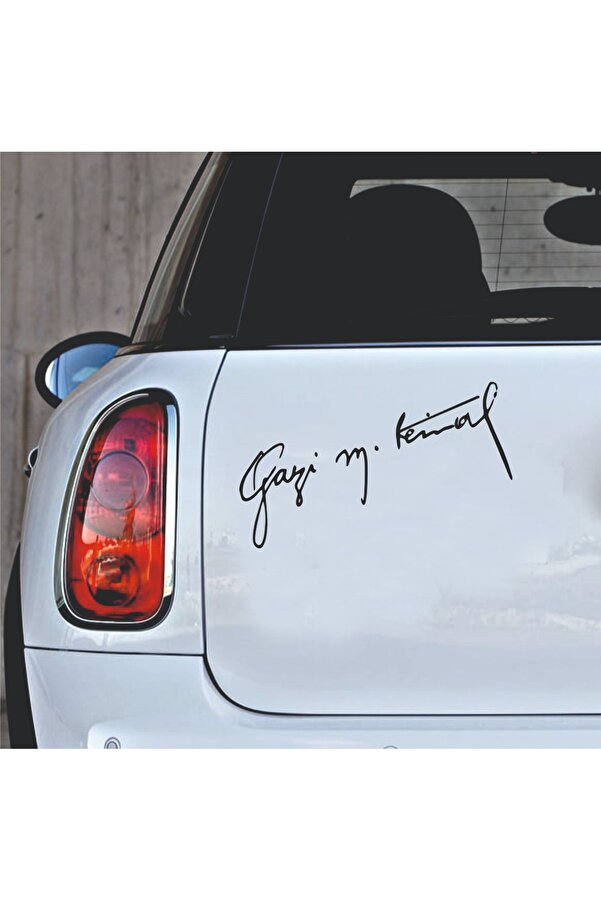 Turkey Mustafa Kemal Ataturk Signature Car Sticker - 7.5x25cm PET Decal For Windows, Motorcycle
