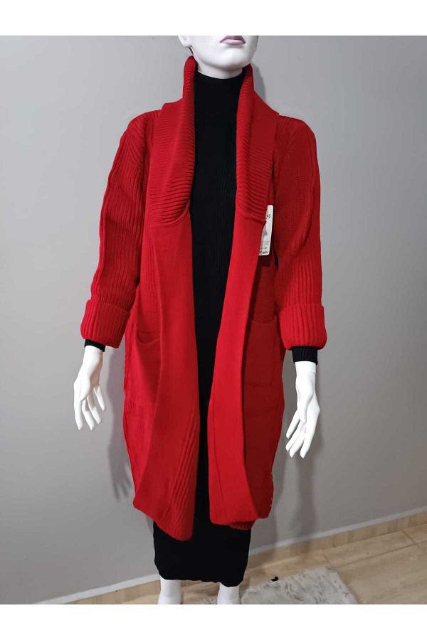 eren fashion Cardigan Red Boyfriend Trendyol