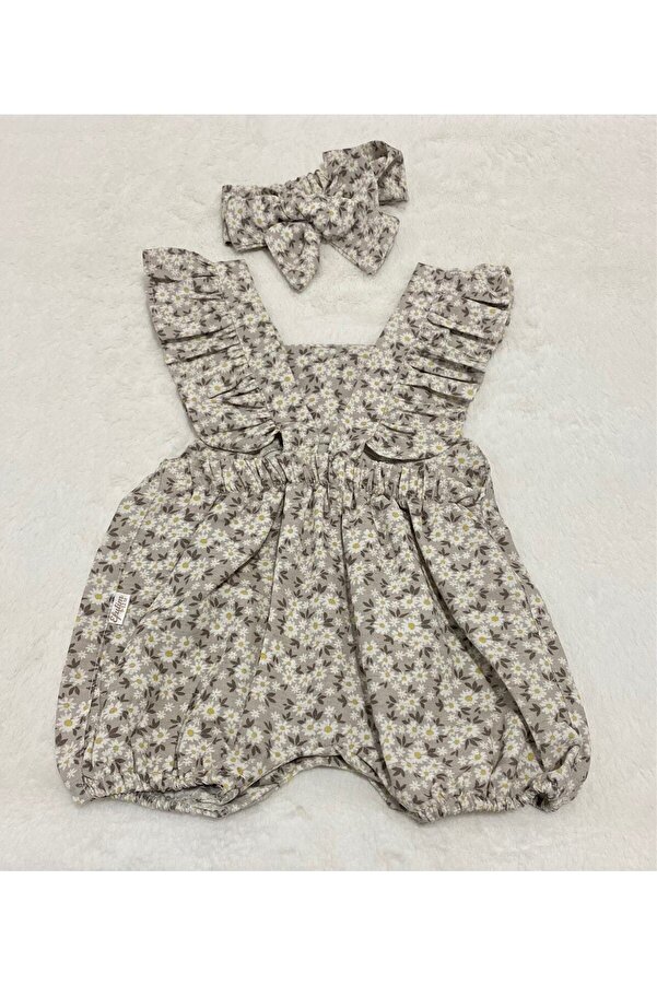 Tiny World Kız Çocuk Papatya Baskılı Bandanalı Slopet