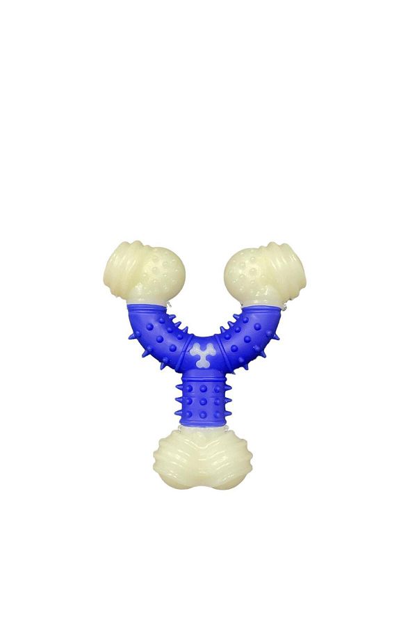 Glipet Y Shaped Bone Dog Toy 12cm Blue Trendyol