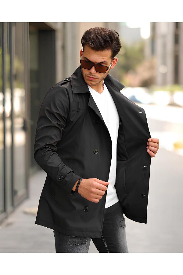 Zelnes Collection Trench Coat Black Bomber jackets Trendyol