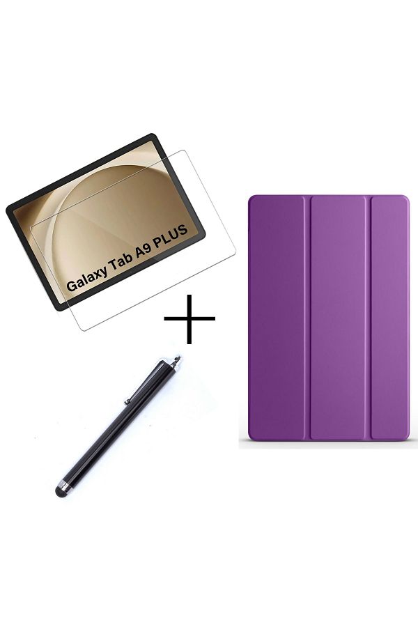 İncisoft-Samsung Galaxy Tab A9 Plus Sm-X210 Compatible Cover with Stand + Unbreakable Screen Protector + Pen Set of 3 1