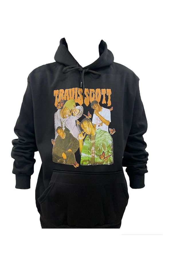 Zedmoda UNISEX Men Women Travis Scott Butterfly Hoodie 3 THREAD HOODED SWEATSHIRT BLACK Trendyol